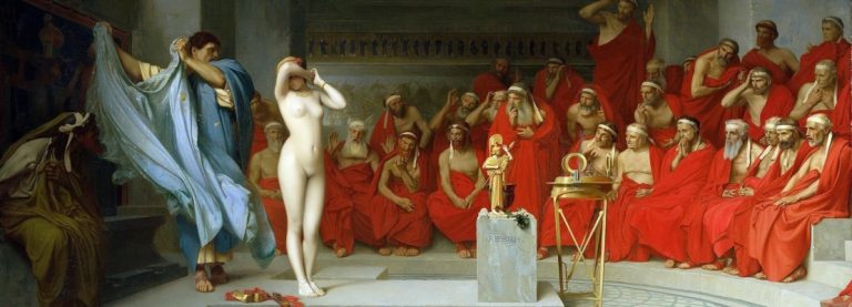 FRINE, L’ESCORT DELL’ANTICA GRECIA PROCESSATA NUDA